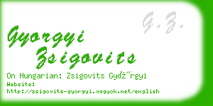 gyorgyi zsigovits business card